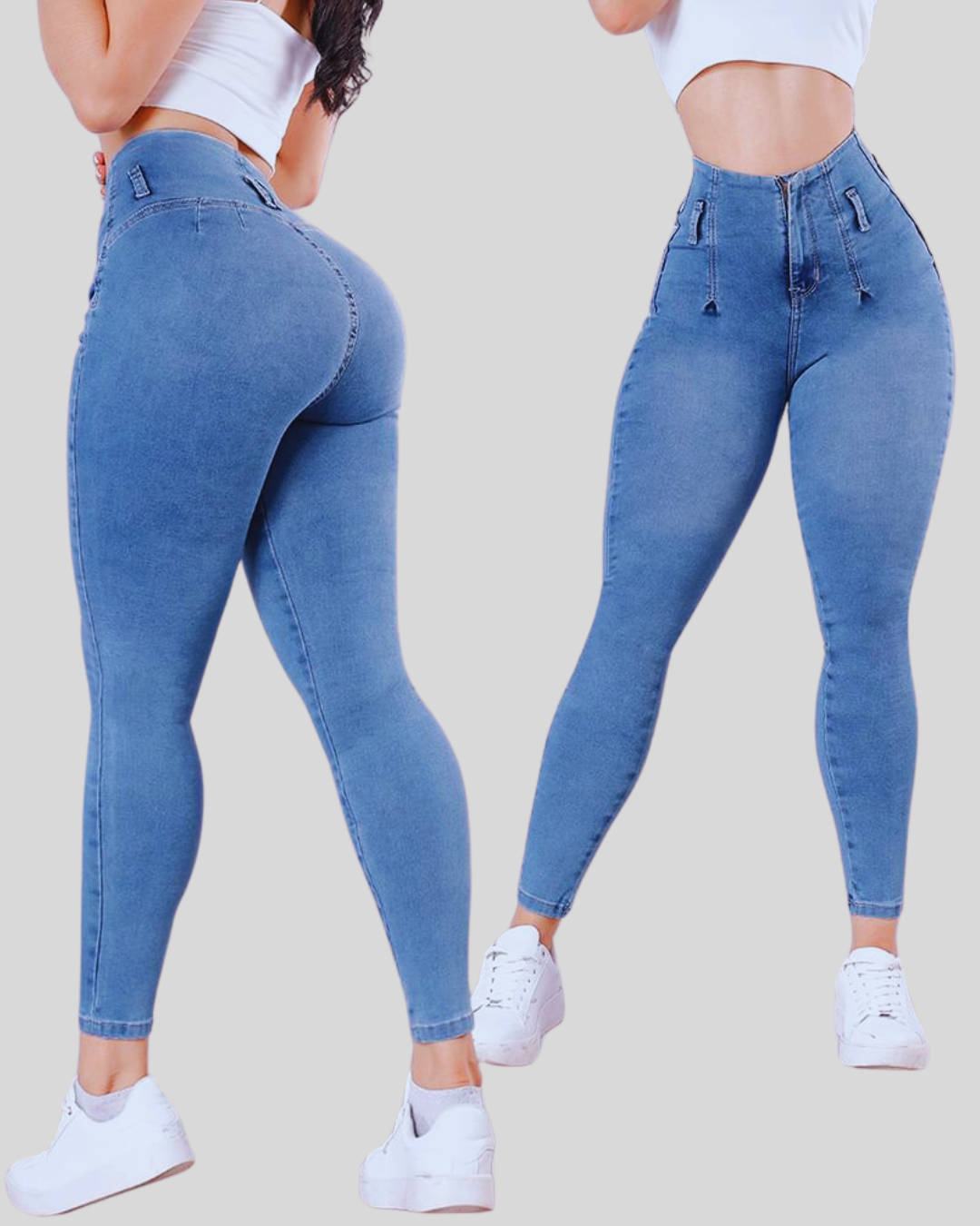 Calças de Ganga com Efeito Push-Up que Realçam os GlĂșteos