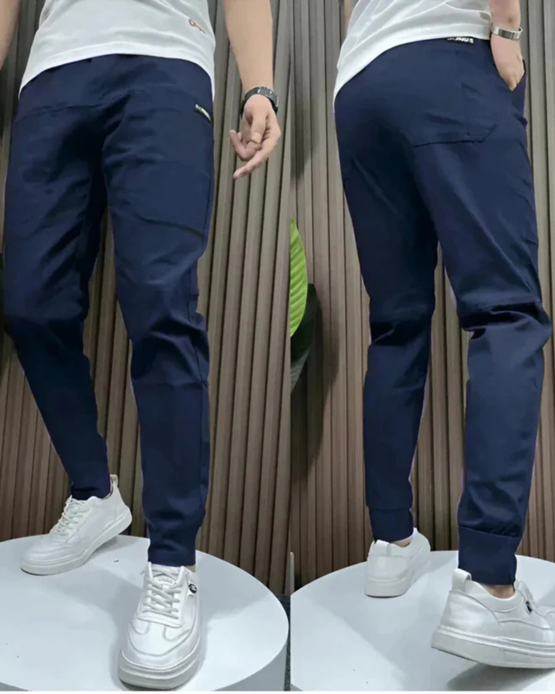Calças Elásticas Premium Justas para Homem