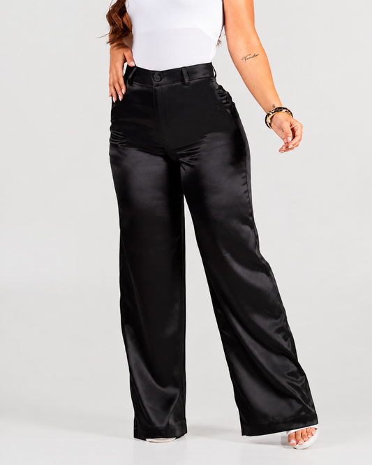 Calças Wide Leg Acetinadas