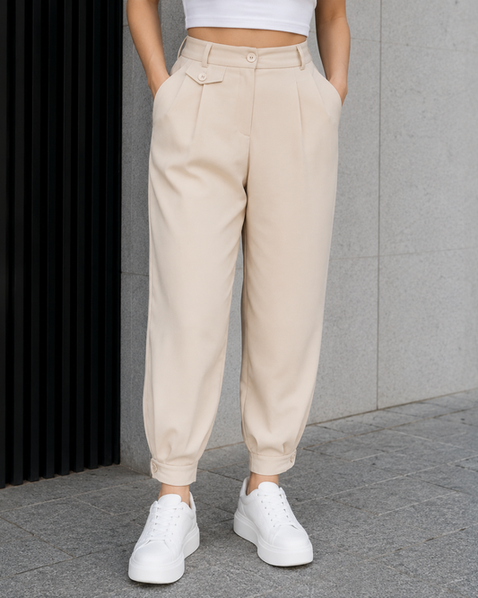 Calças Jogger de Cintura Subida