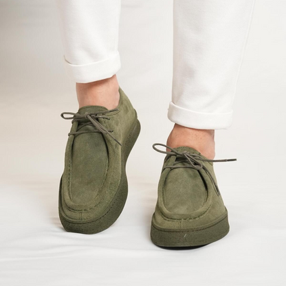 Sapatos Casuais Feitos à Mão em Pele de Camurça