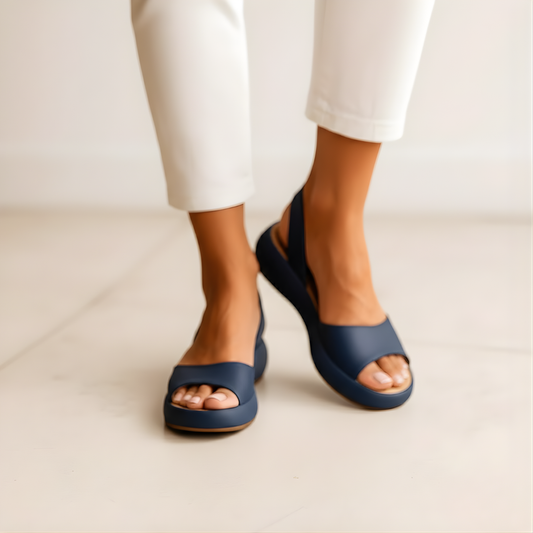 Sandália com palmilha acolchoada e design ergonómico para mulher