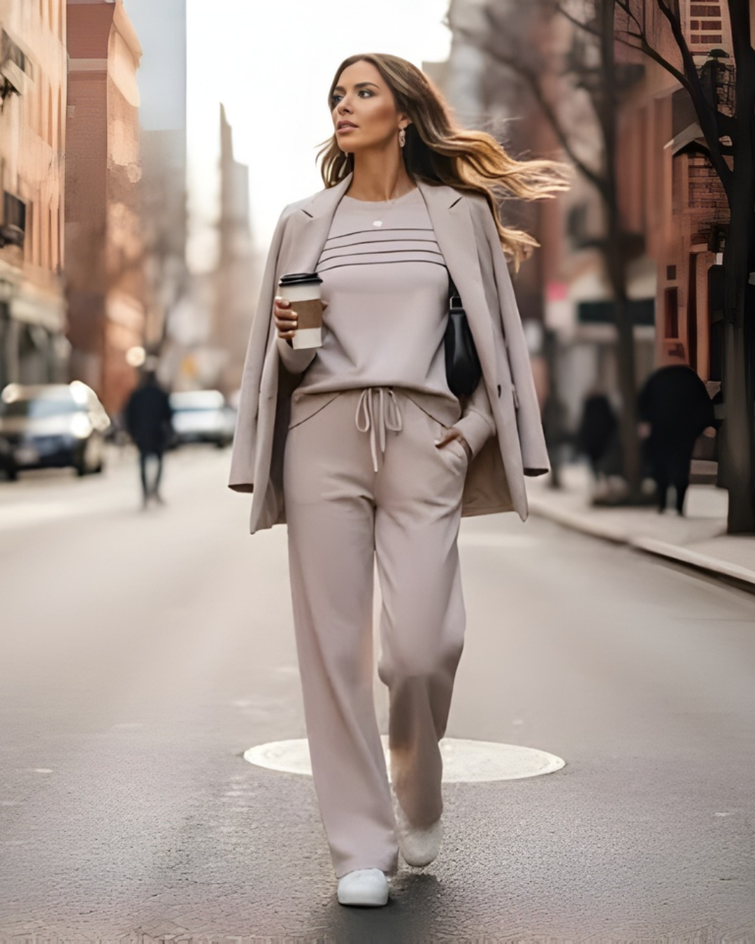 Conjunto de Camisola e Calças Casual para Mulher