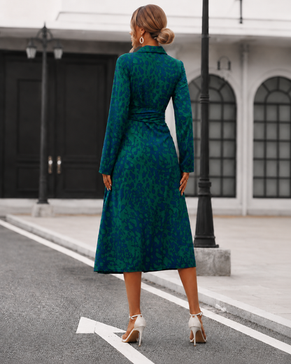 Vestido Midi Estampado Estilo Camiseiro