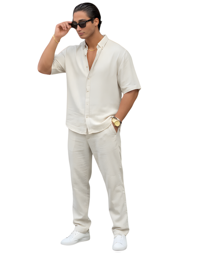 Conjunto masculino Porto de estilo descontraído e textura premium