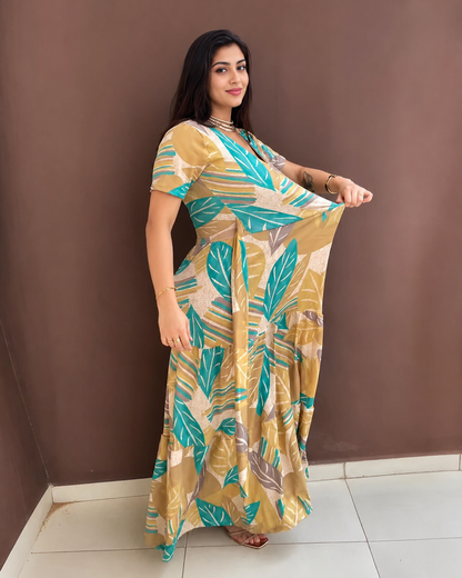 Vestido Comprido com Padrão (Desconto na 2.ª unidade)