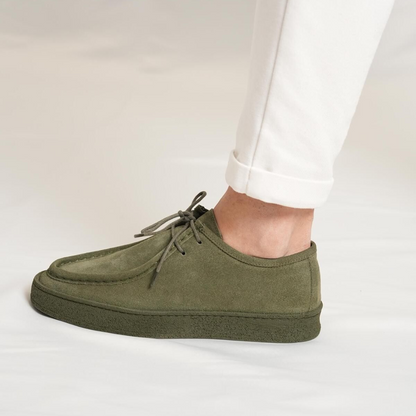 Sapatos Casuais Feitos à Mão em Pele de Camurça