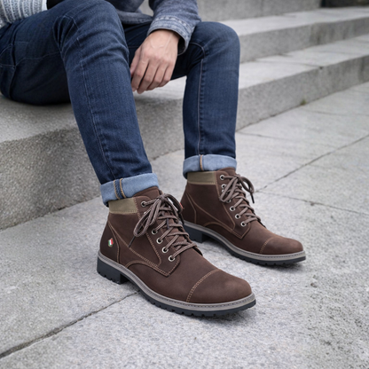 Bota de couro para homem