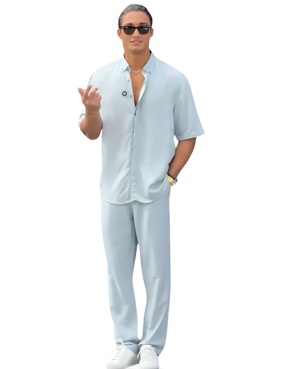 Conjunto masculino Porto de estilo descontraído e textura premium