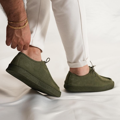 Sapatos Casuais Feitos à Mão em Pele de Camurça