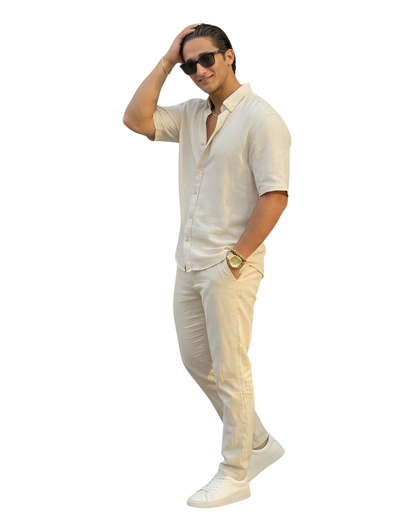 Conjunto masculino Porto de estilo descontraído e textura premium