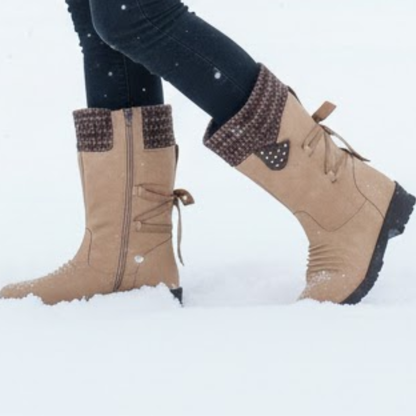Botas térmicas para neve com sistema de ajuste traseiro para mulher
