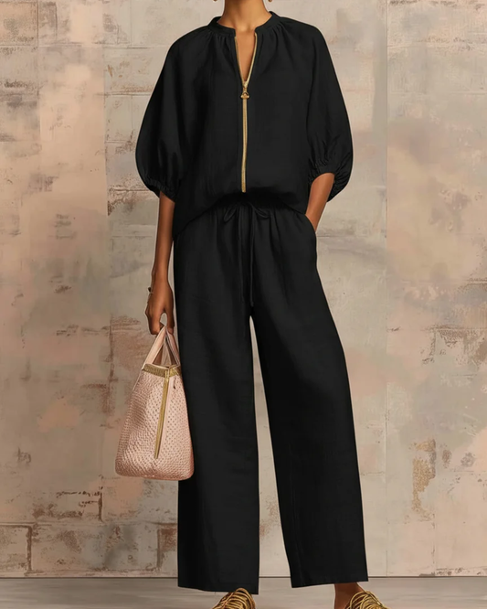 Conjunto Premium de Linho e Algodão para Mulher