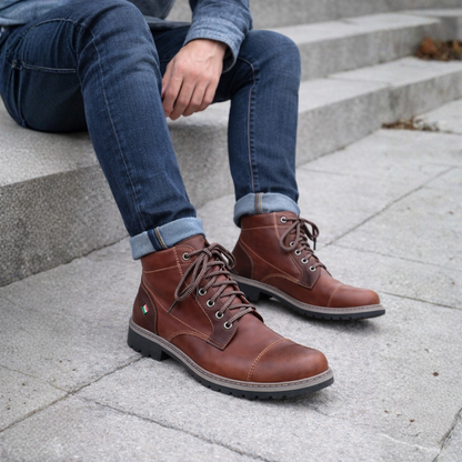 Bota de couro para homem