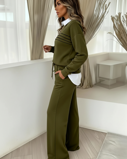 Conjunto de Camisola e Calças Casual para Mulher