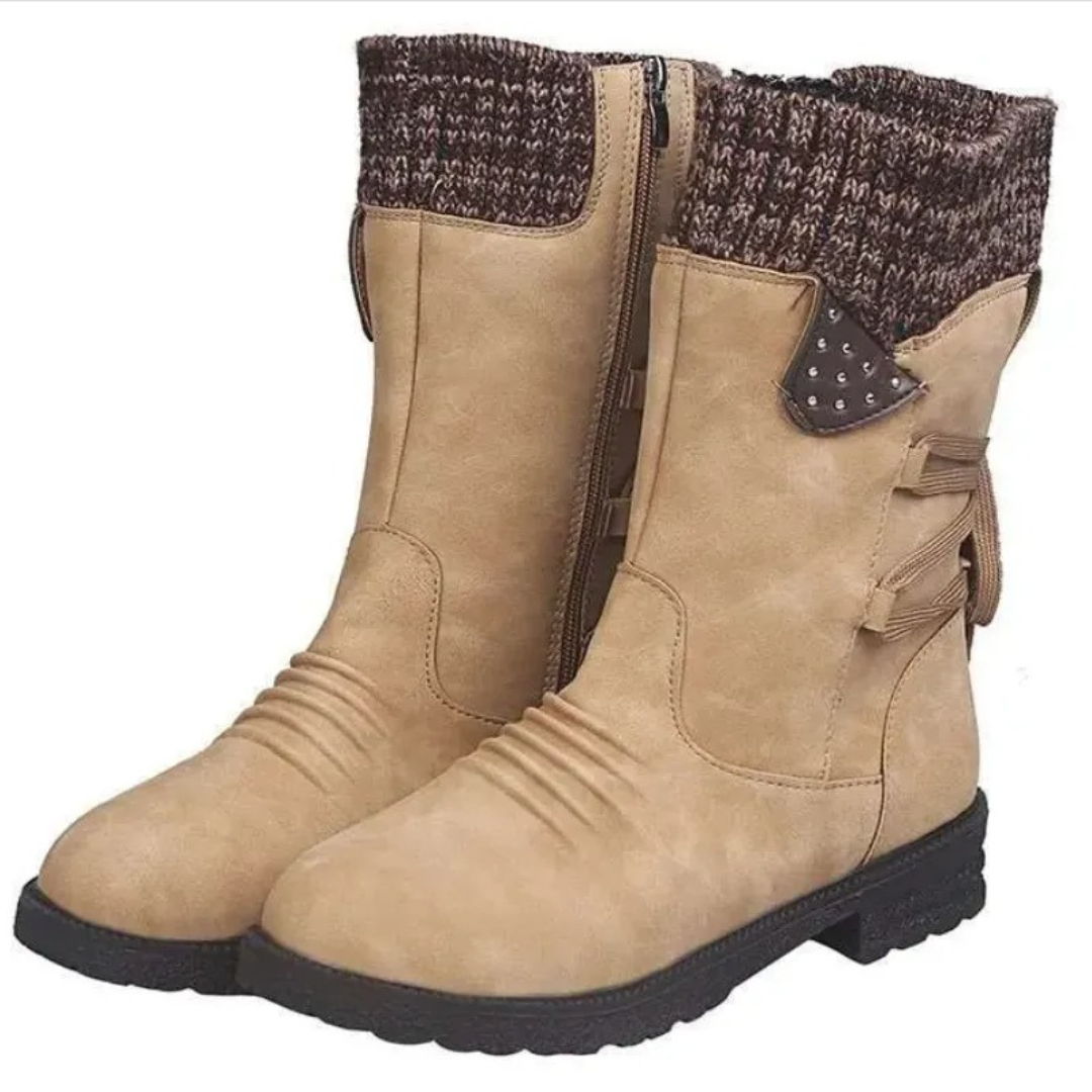 Botas térmicas para neve com sistema de ajuste traseiro para mulher