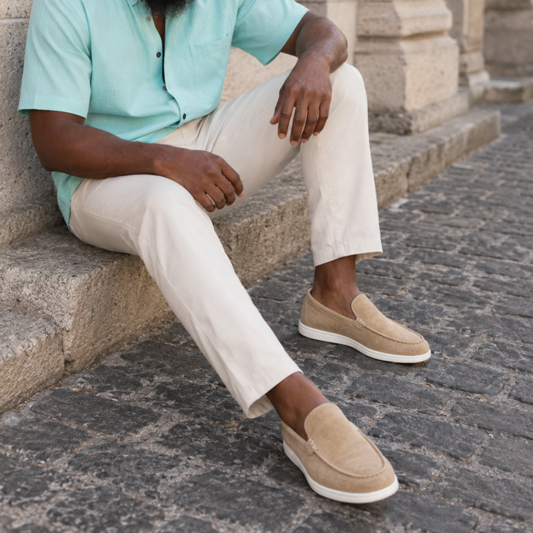 Mocassins casuais para homem com acabamento macio