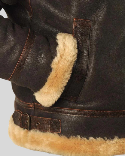 Casaco Aviador para Homem em Pele e Peluche