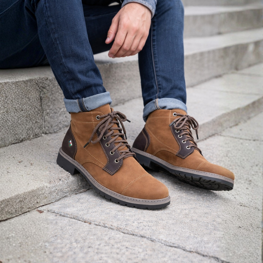 Bota de couro para homem