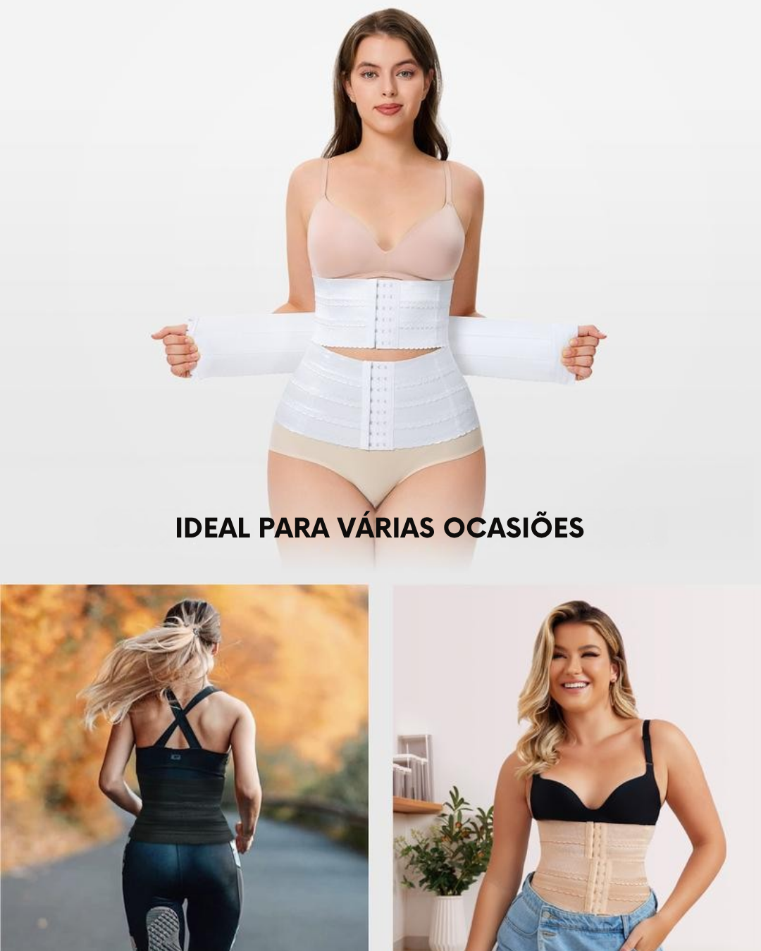 Cinta modeladora de compressão integral com apoio lombar