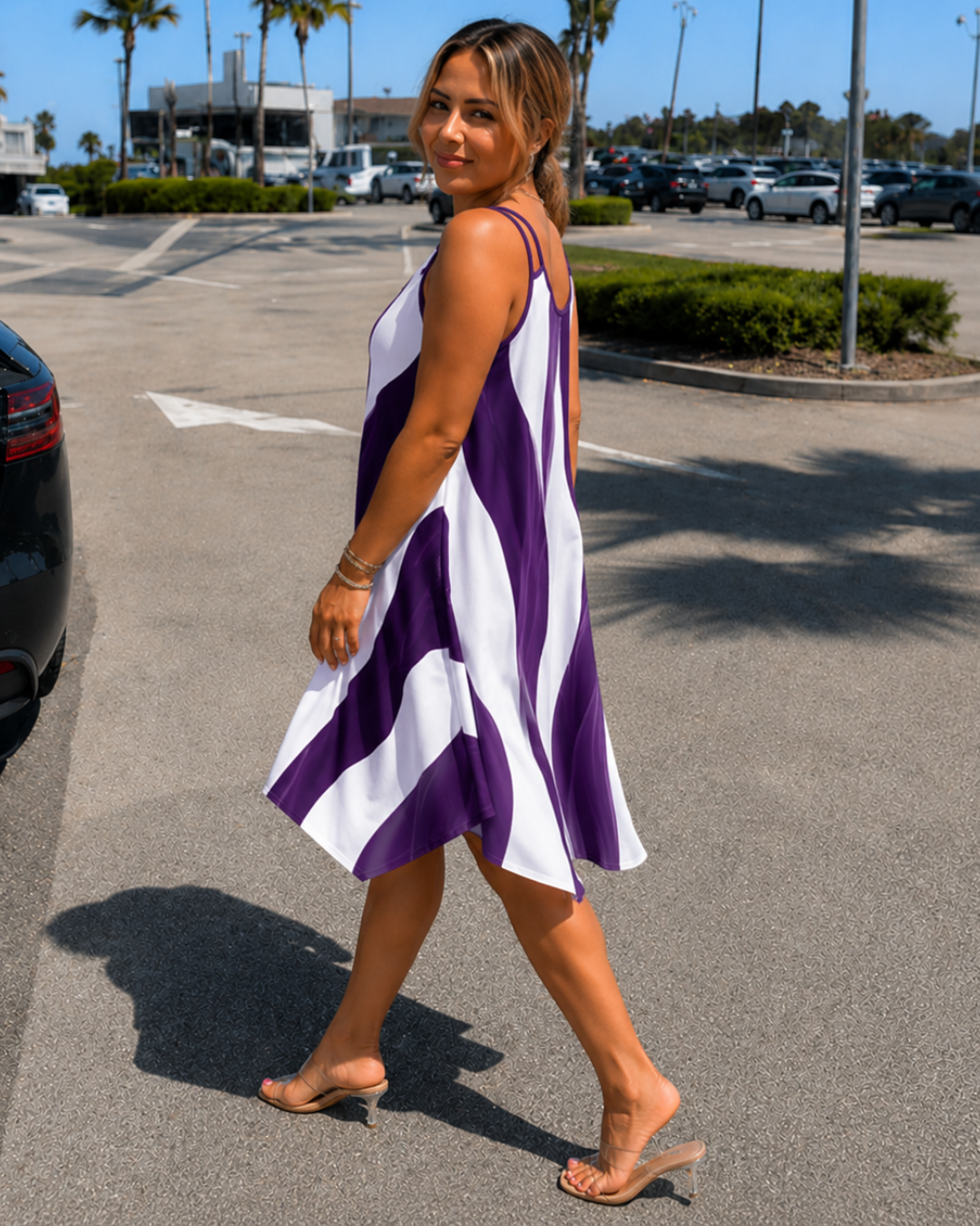Vestido Midi Fluido com Bainha Assimétrica